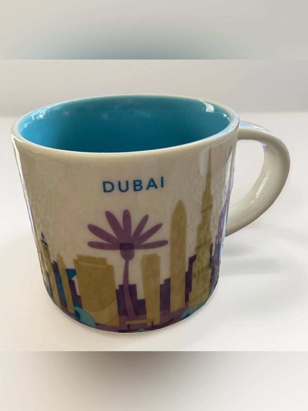 Starbucks Dubai You Are Here Mug 414ml White Blue Purple 14 Fl Oz Collectible